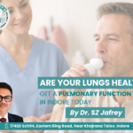 Pulmonary Function Test in Indore patient performing spirometry test at Dr Jafrey’s Chest & Allergy Centre