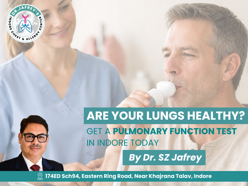Pulmonary Function Test in Indore patient performing spirometry test at Dr Jafrey’s Chest & Allergy Centre
